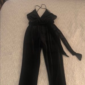 Express black velvet one piece jumpsuit
